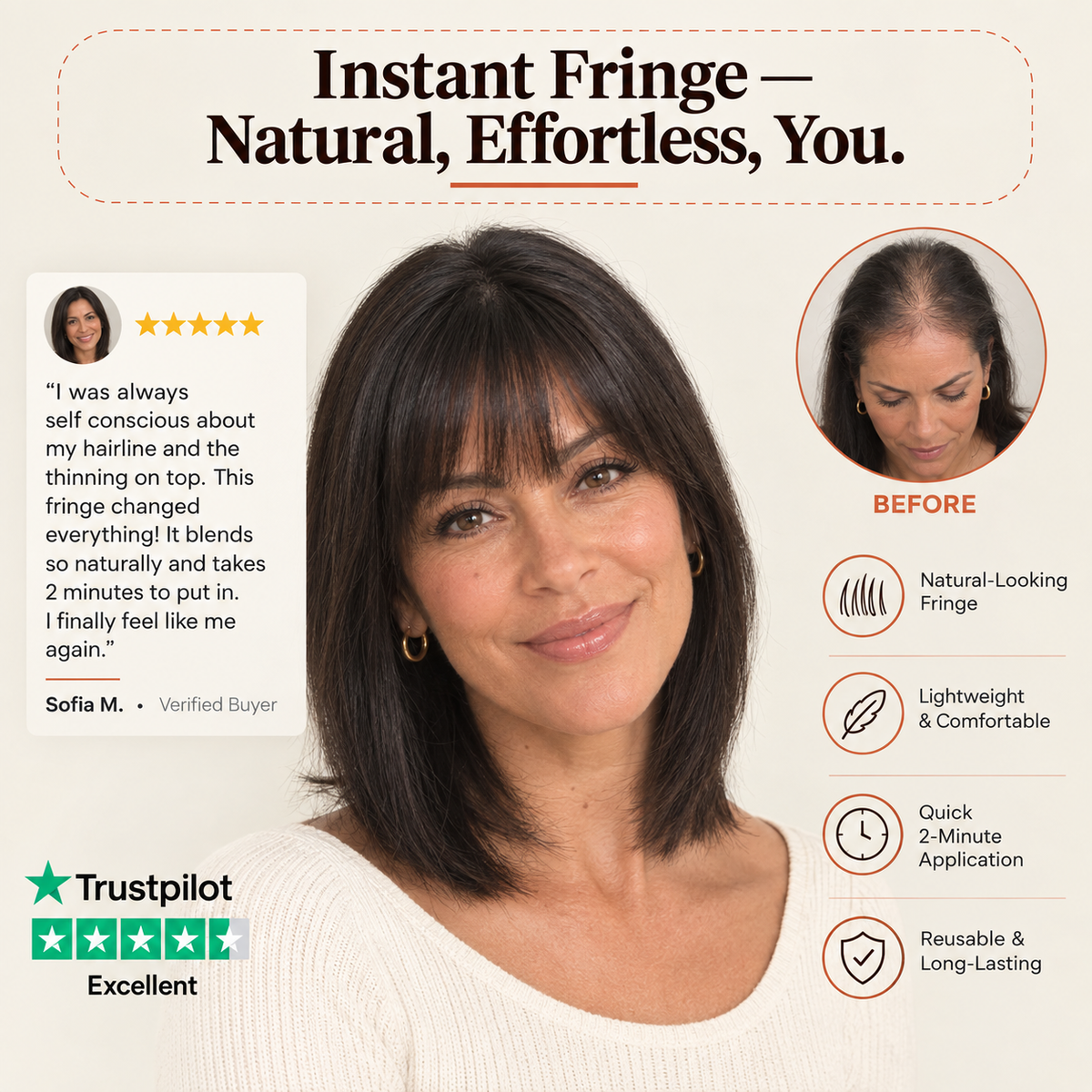 Classic Clip-In Faux Fringe